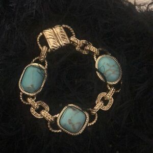 Gold and Turquoise Bracelet